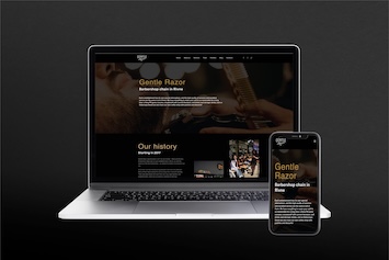 Website for barber shop created on Webefy